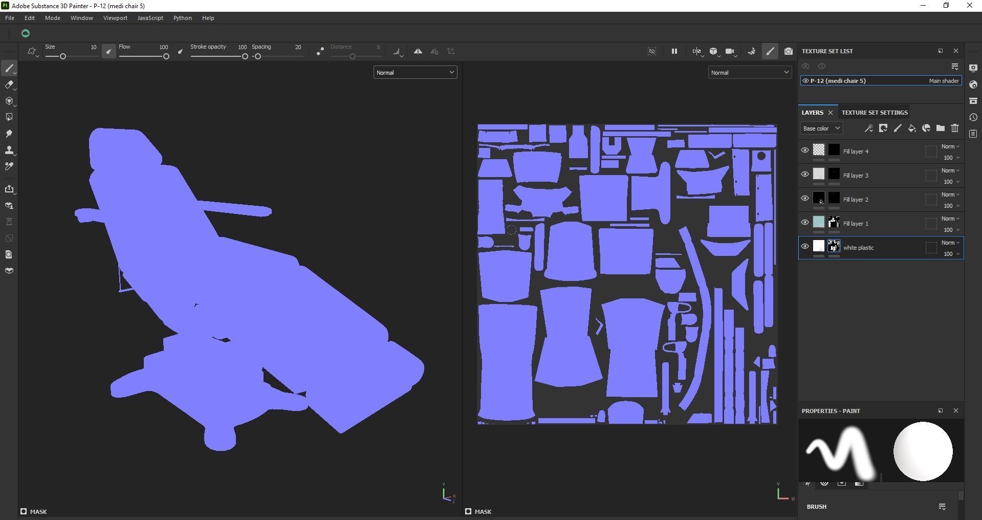 Electric Hydraulic Adjustable Chair Low-poly 3D model_20