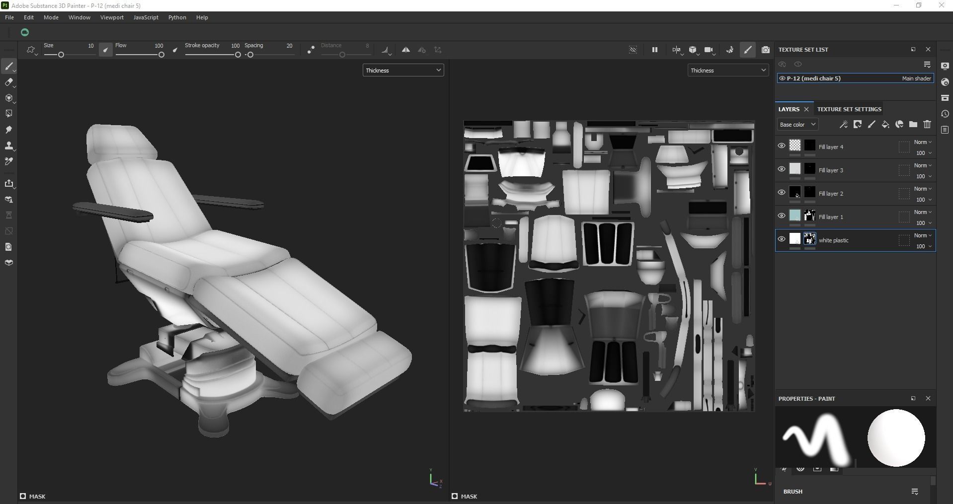 Electric Hydraulic Adjustable Chair Low-poly 3D model_26