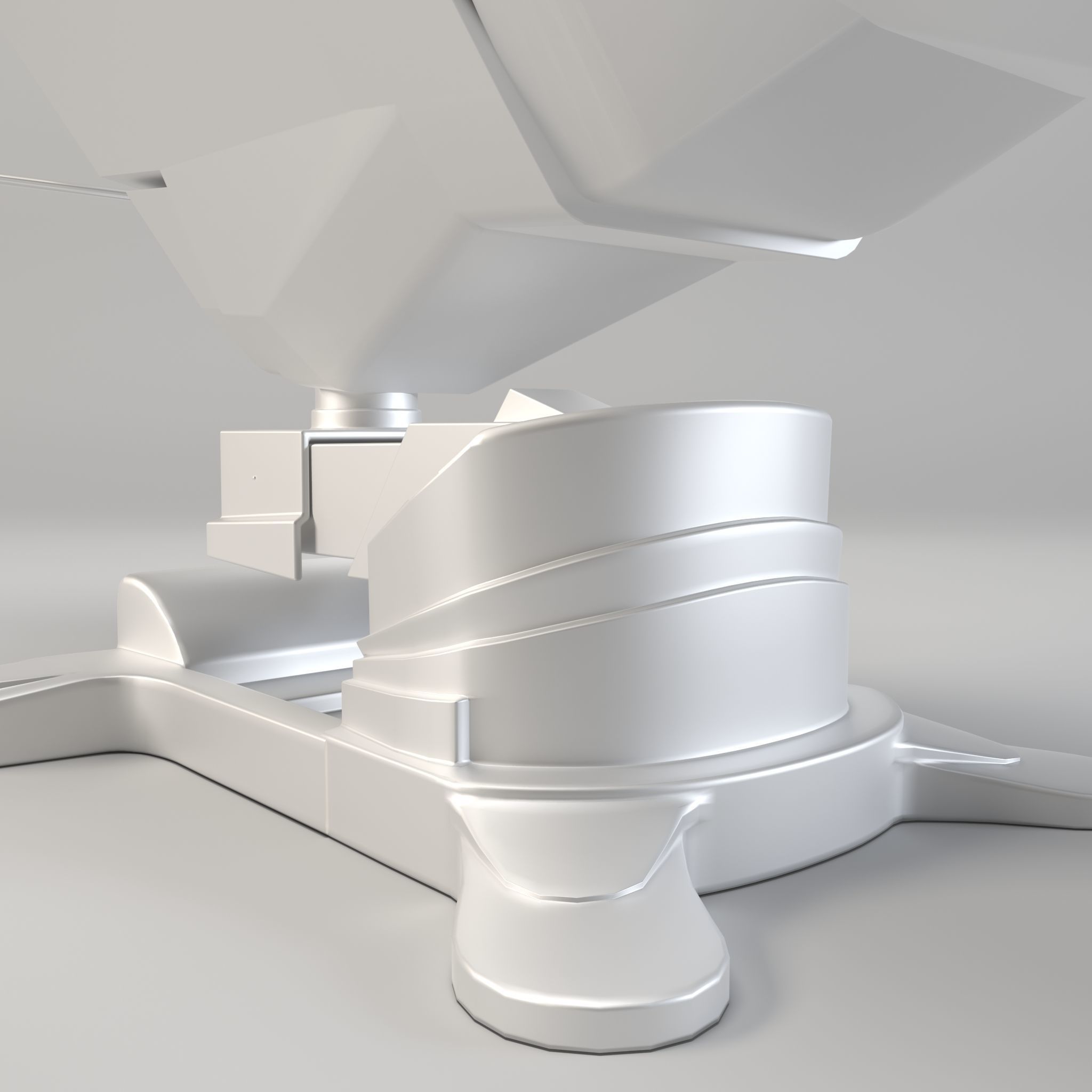 Electric Hydraulic Adjustable Chair Low-poly 3D model_4