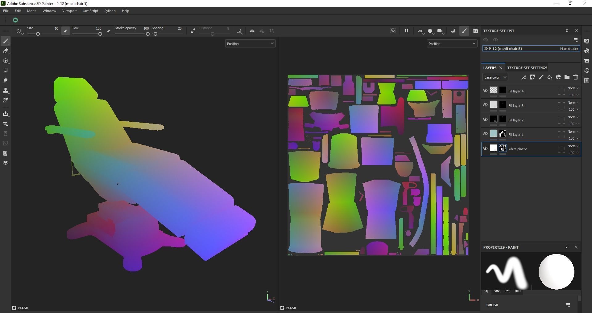 Electric Hydraulic Adjustable Chair Low-poly 3D model_25