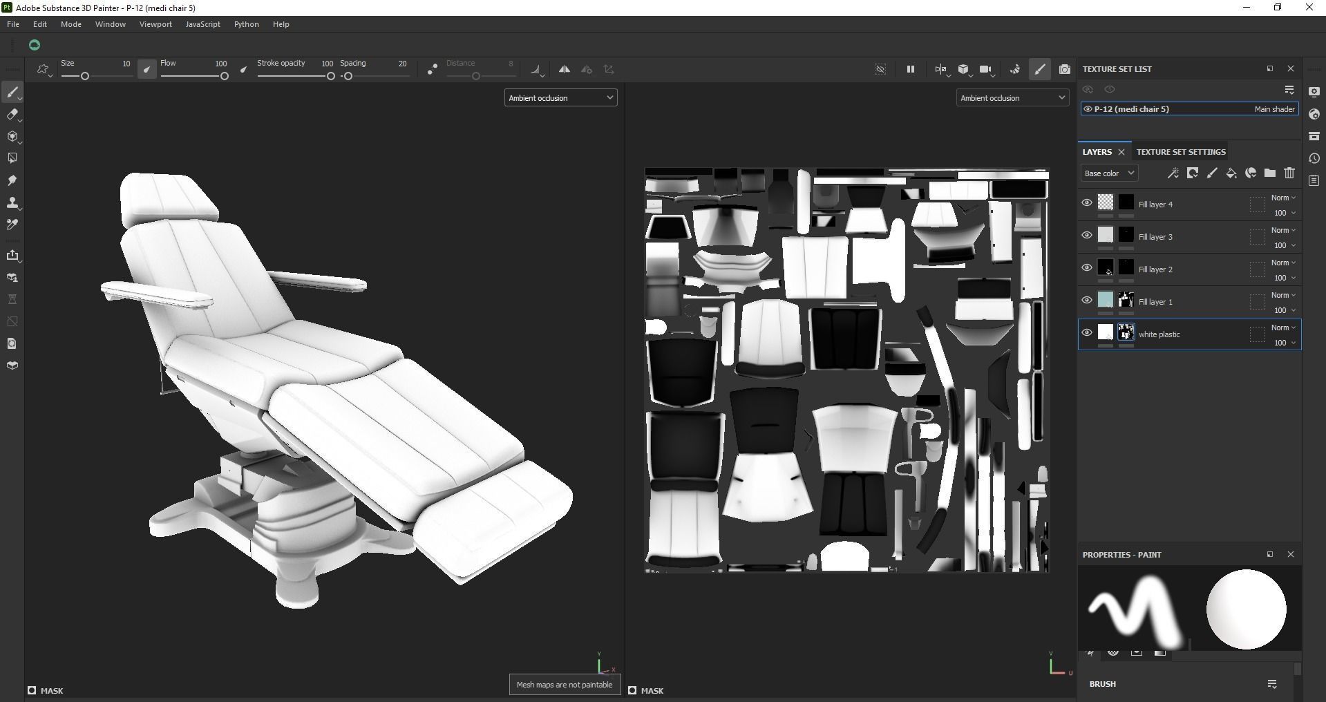 Electric Hydraulic Adjustable Chair Low-poly 3D model_23