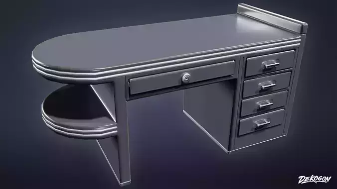 ART DECO - Desk 05 - LOW POLY