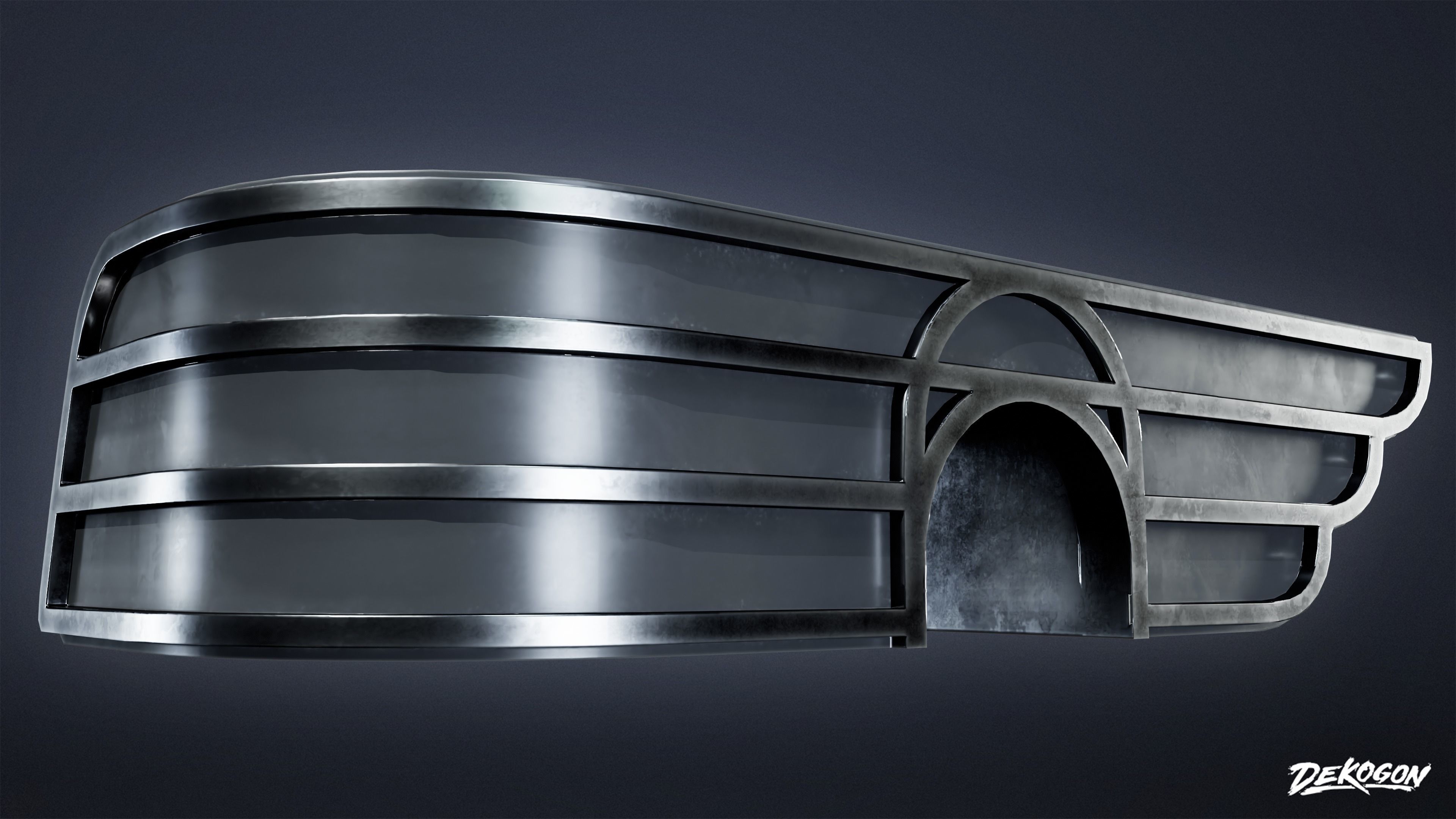 ART DECO - Desk 22 - LOW POLY Low-poly 3D model_7