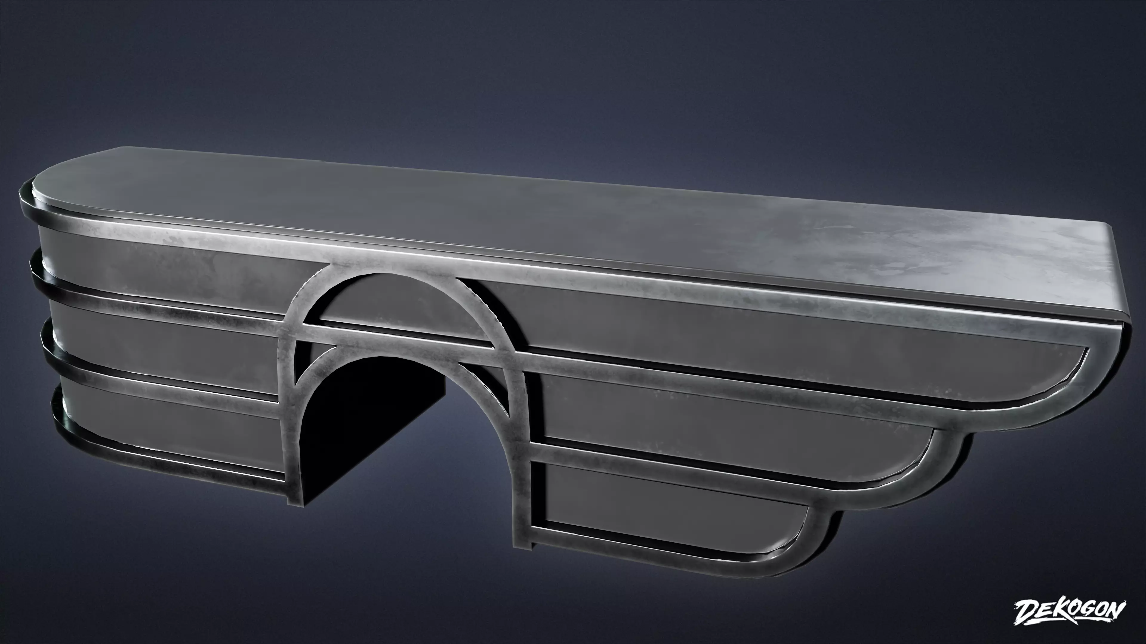 ART DECO - Desk 22 - LOW POLY Low-poly 3D model_0