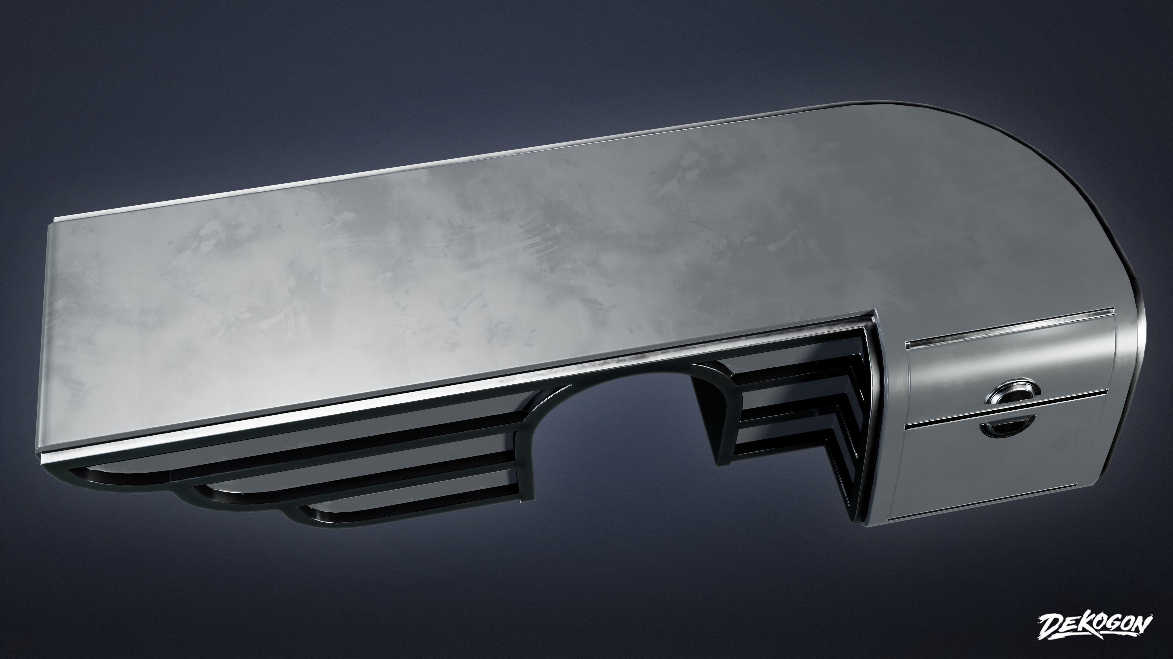 ART DECO - Desk 22 - LOW POLY Low-poly 3D model_8