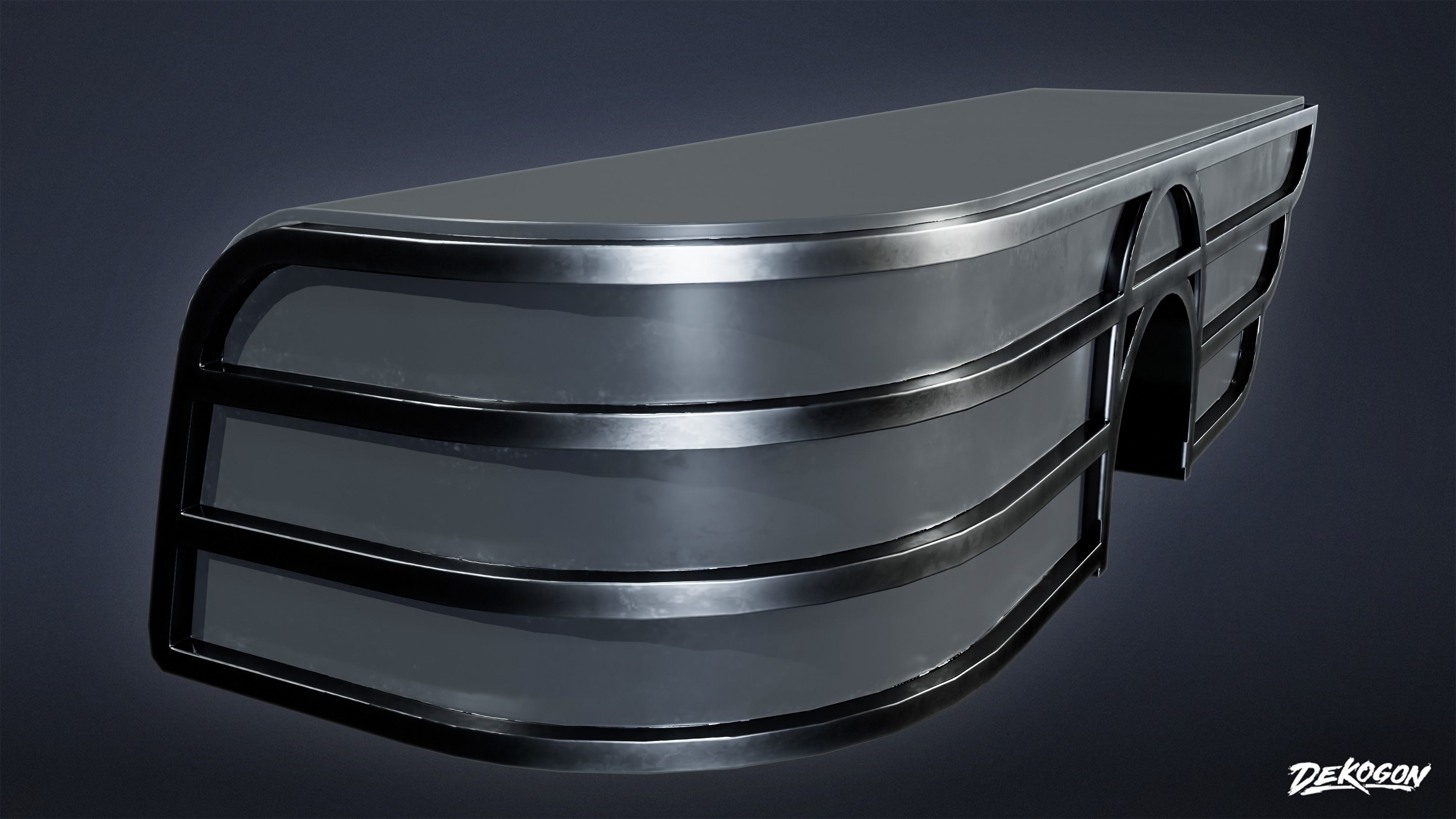 ART DECO - Desk 22 - LOW POLY Low-poly 3D model_3