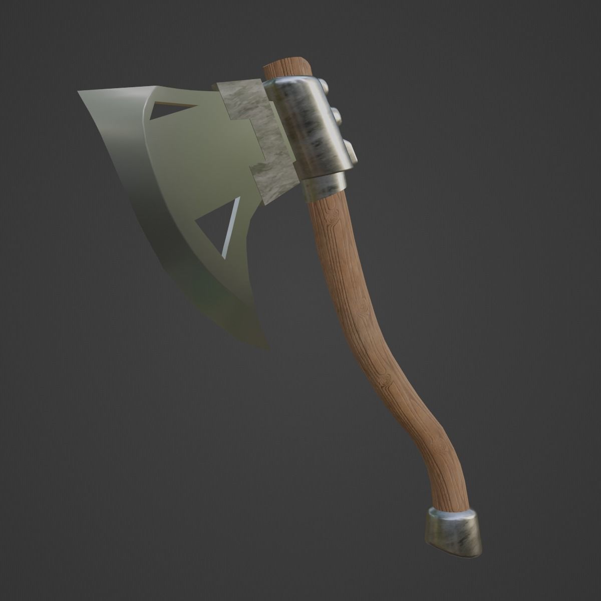 Fantasy Medieval Axe Low-poly 3D model_11
