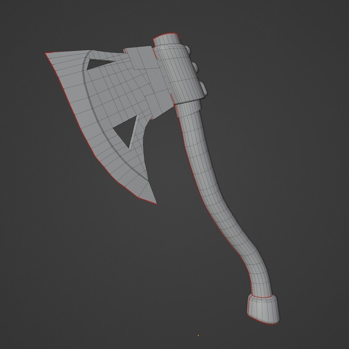 Fantasy Medieval Axe Low-poly 3D model_14