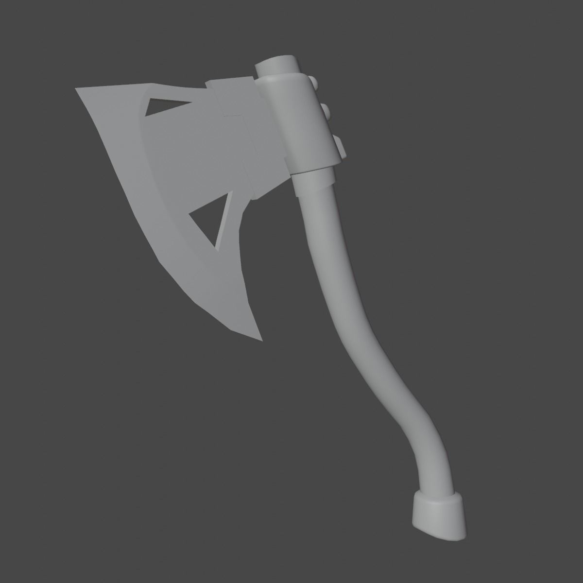 Fantasy Medieval Axe Low-poly 3D model_13