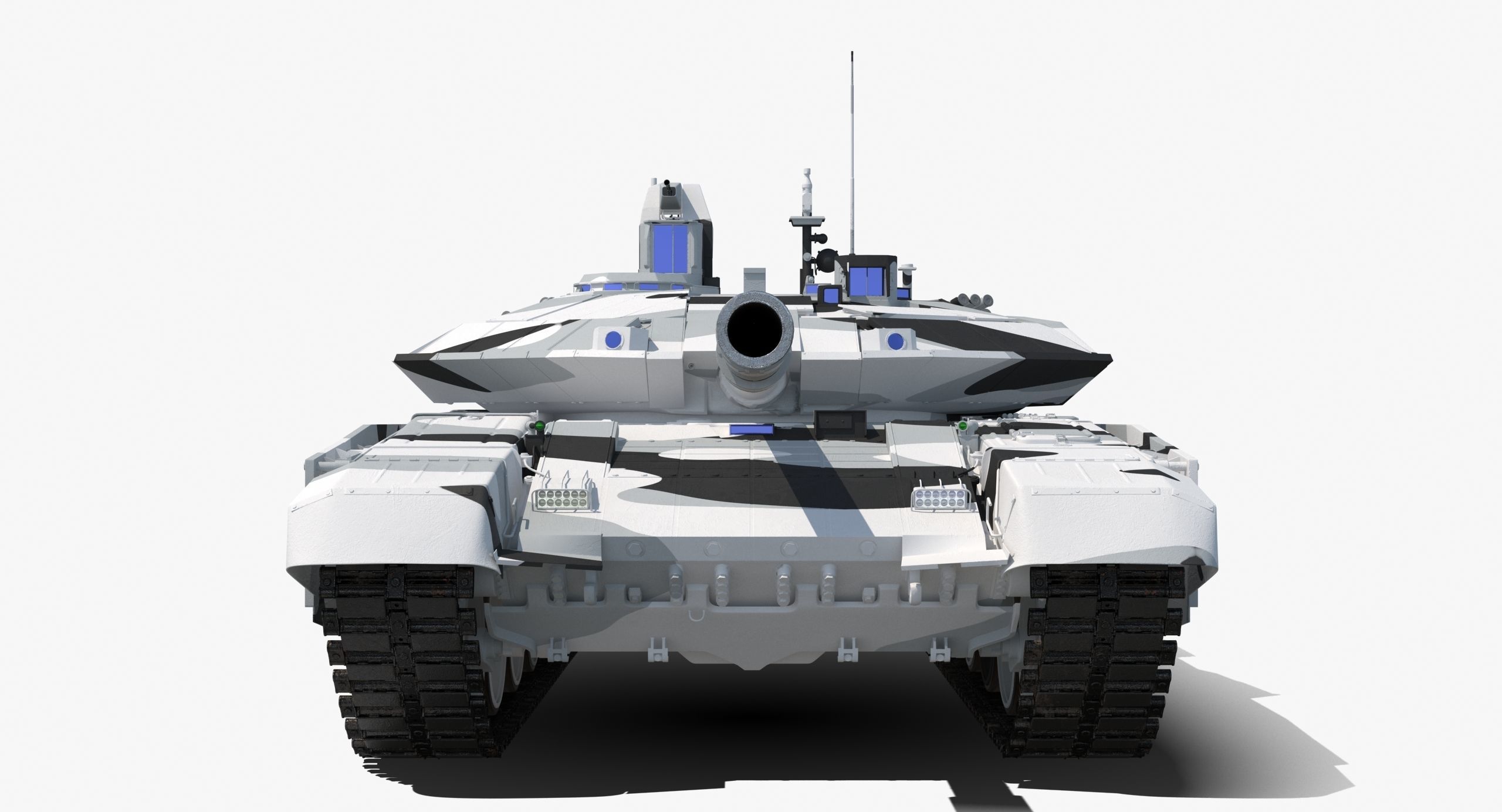 T-90 MS Winter Clean Low-poly 3D model_9