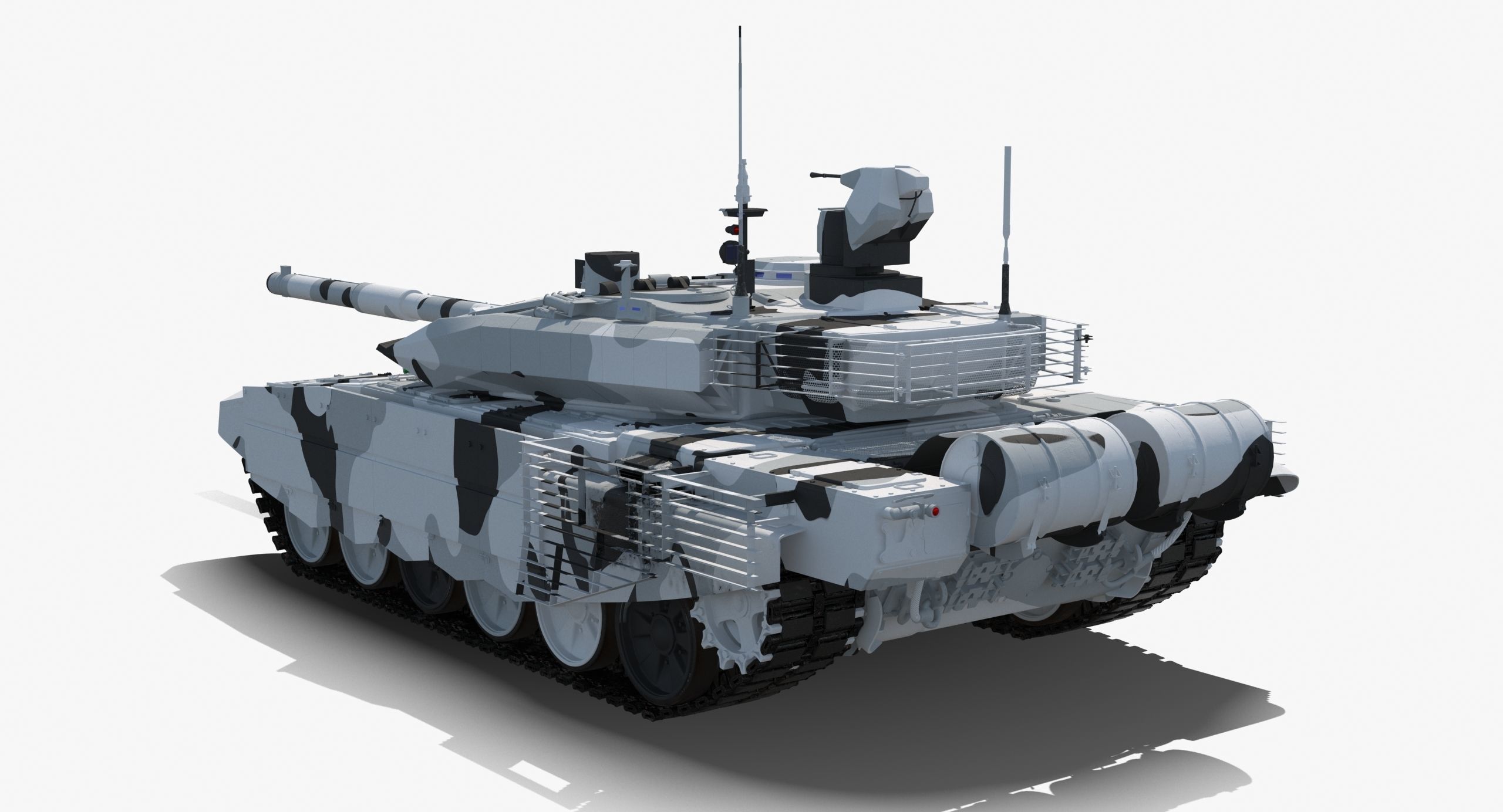 T-90 MS Winter Clean Low-poly 3D model_2