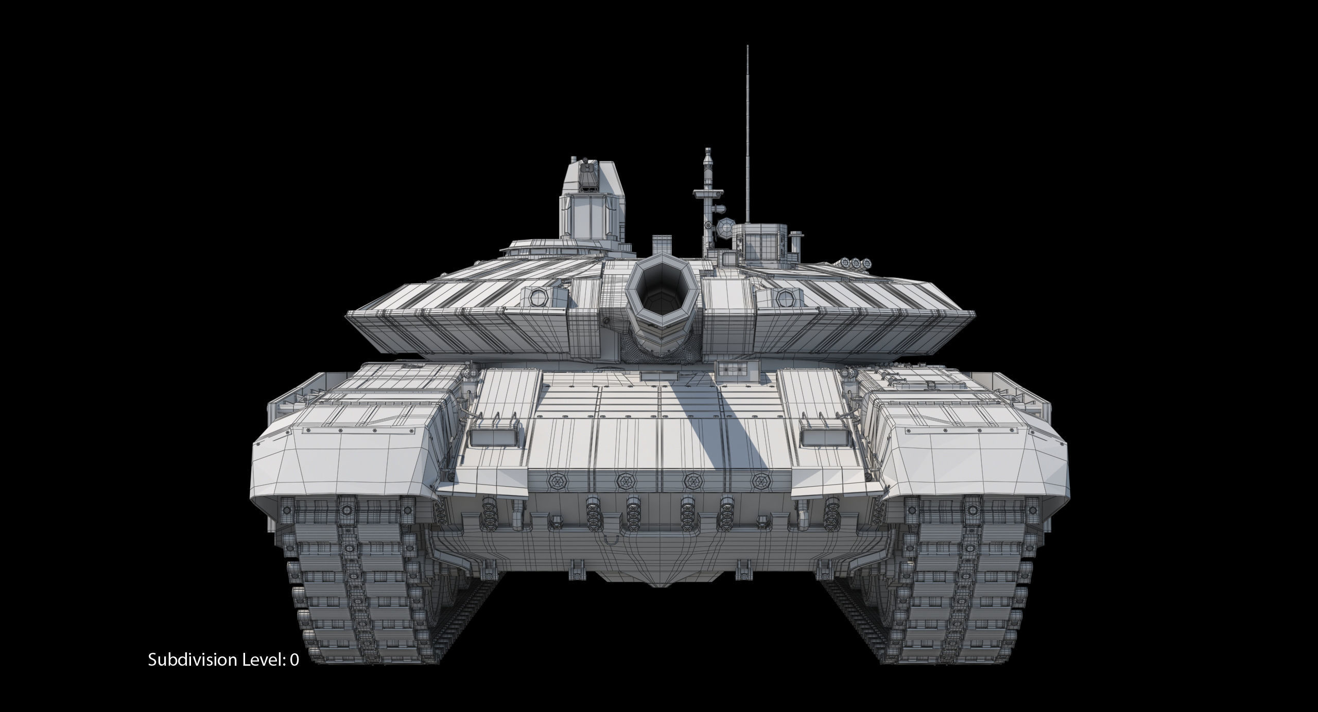 T-90 MS Winter Clean Low-poly 3D model_27