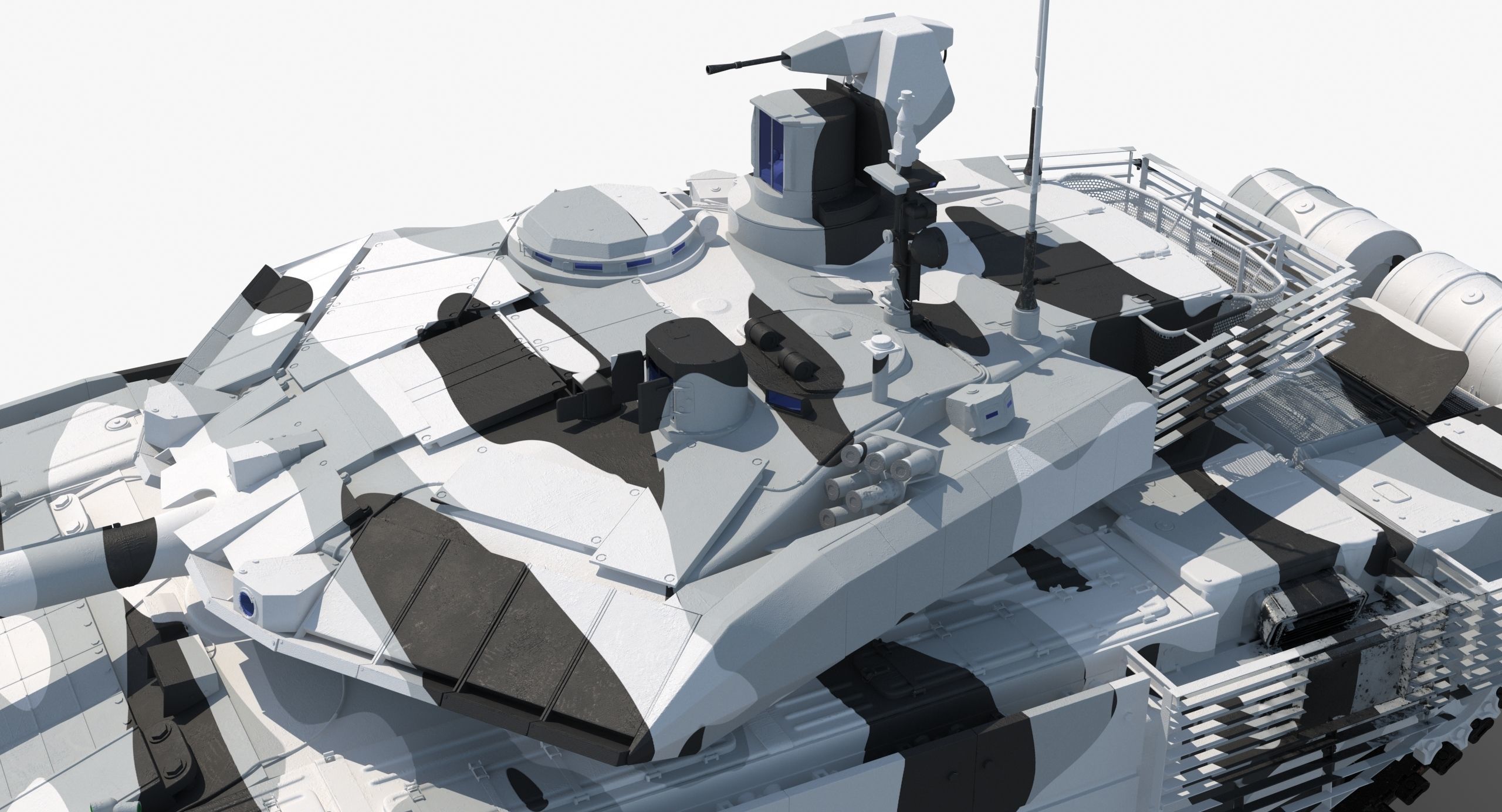 T-90 MS Winter Clean Low-poly 3D model_7