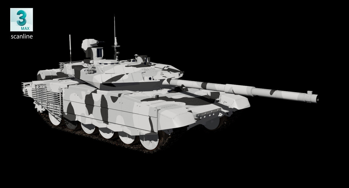 T-90 MS Winter Clean Low-poly 3D model_31