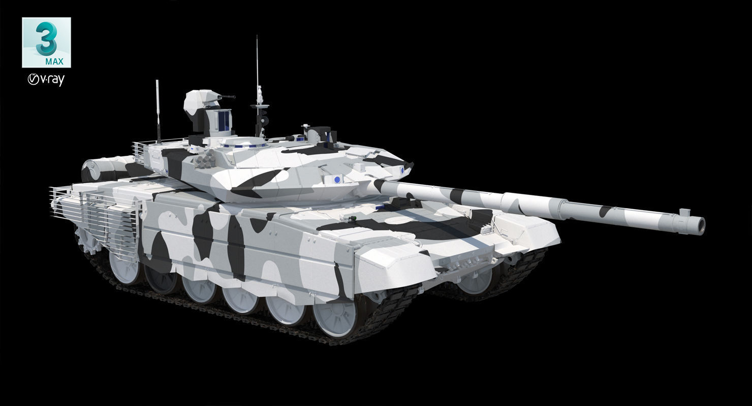 T-90 MS Winter Clean Low-poly 3D model_30