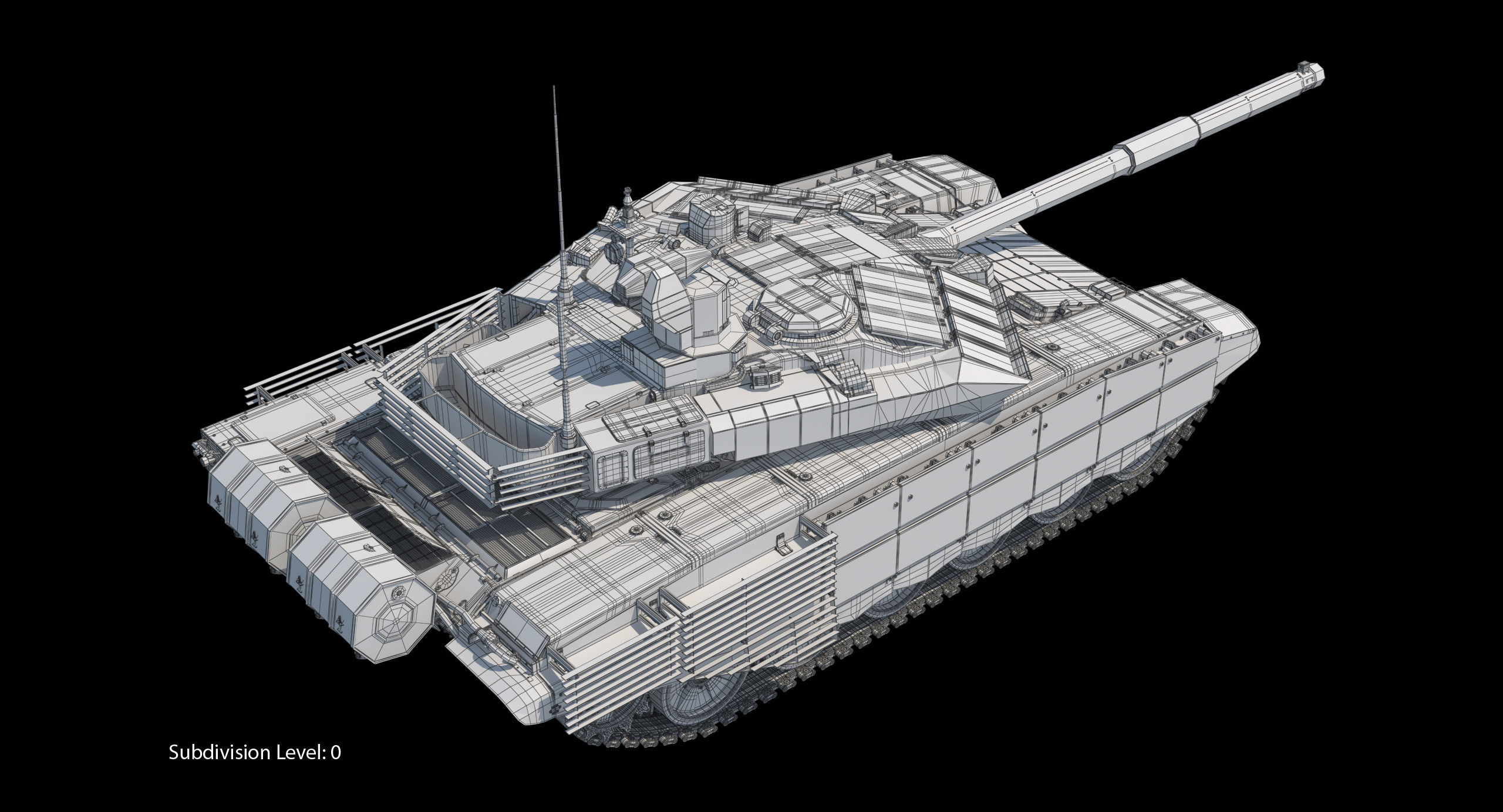 T-90 MS Winter Clean Low-poly 3D model_16