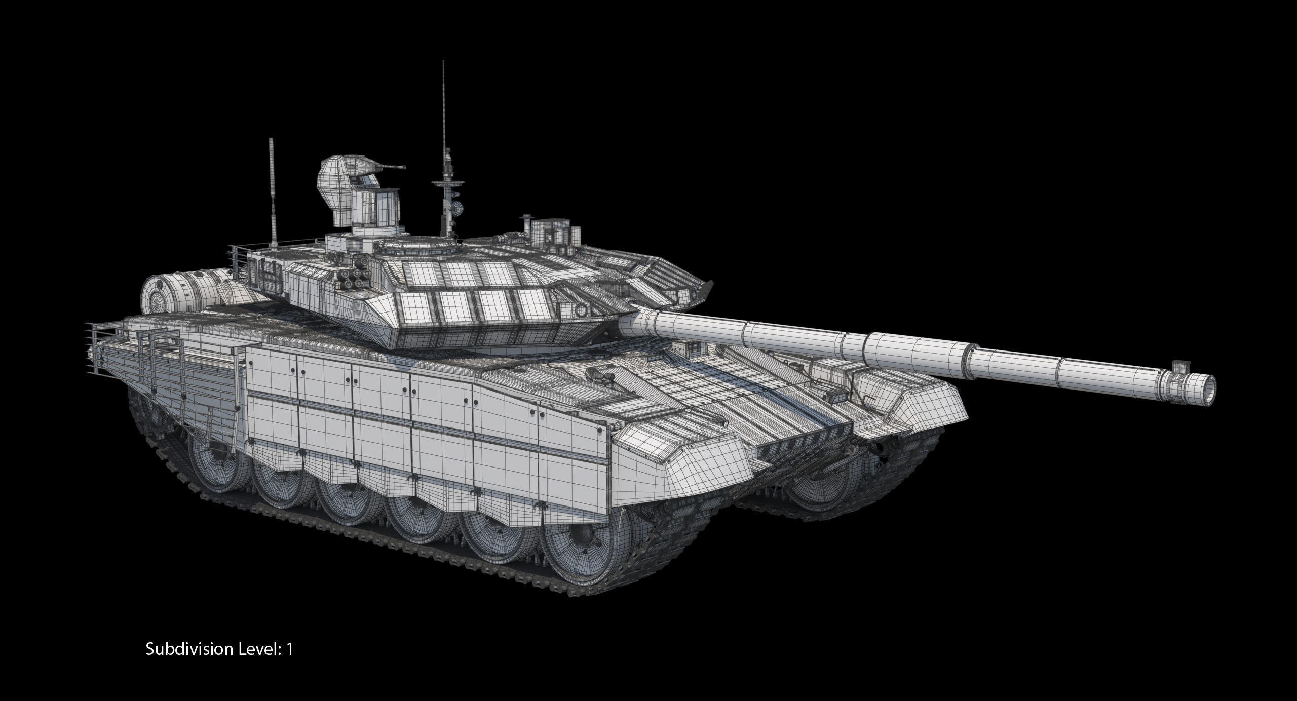 T-90 MS Winter Clean Low-poly 3D model_11