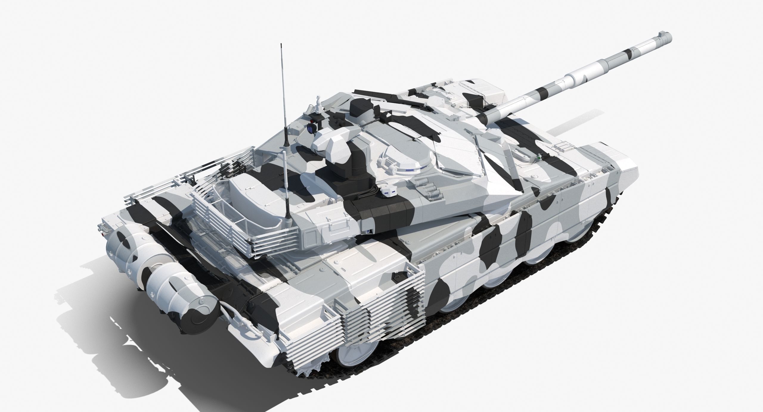 T-90 MS Winter Clean Low-poly 3D model_4