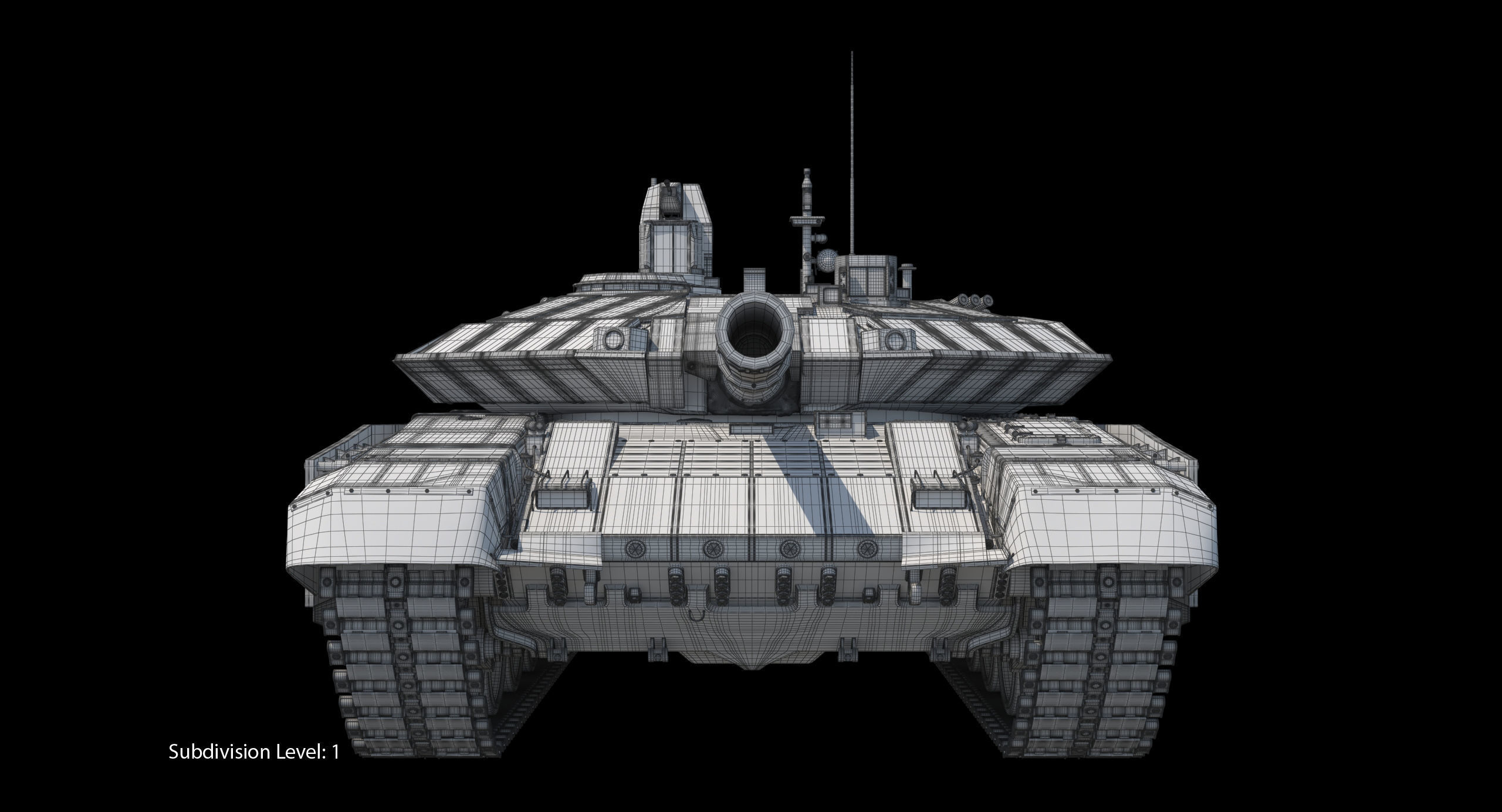 T-90 MS Winter Clean Low-poly 3D model_26