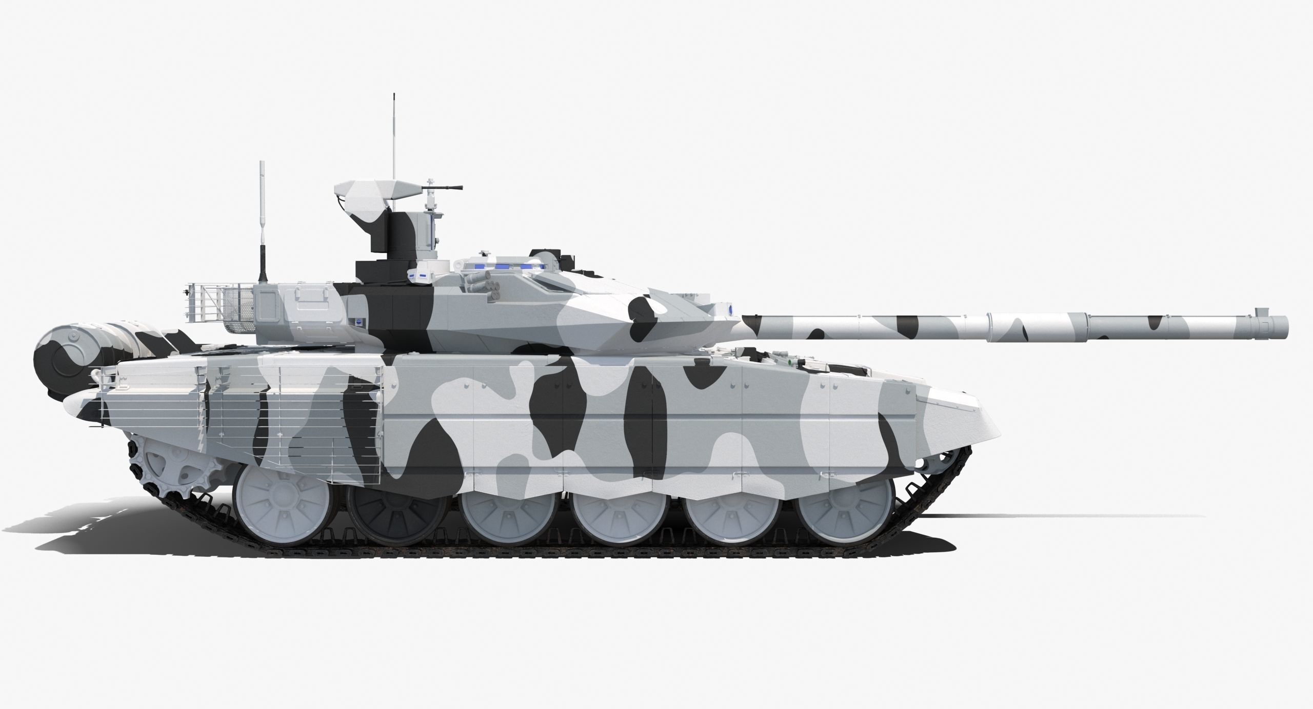 T-90 MS Winter Clean Low-poly 3D model_5