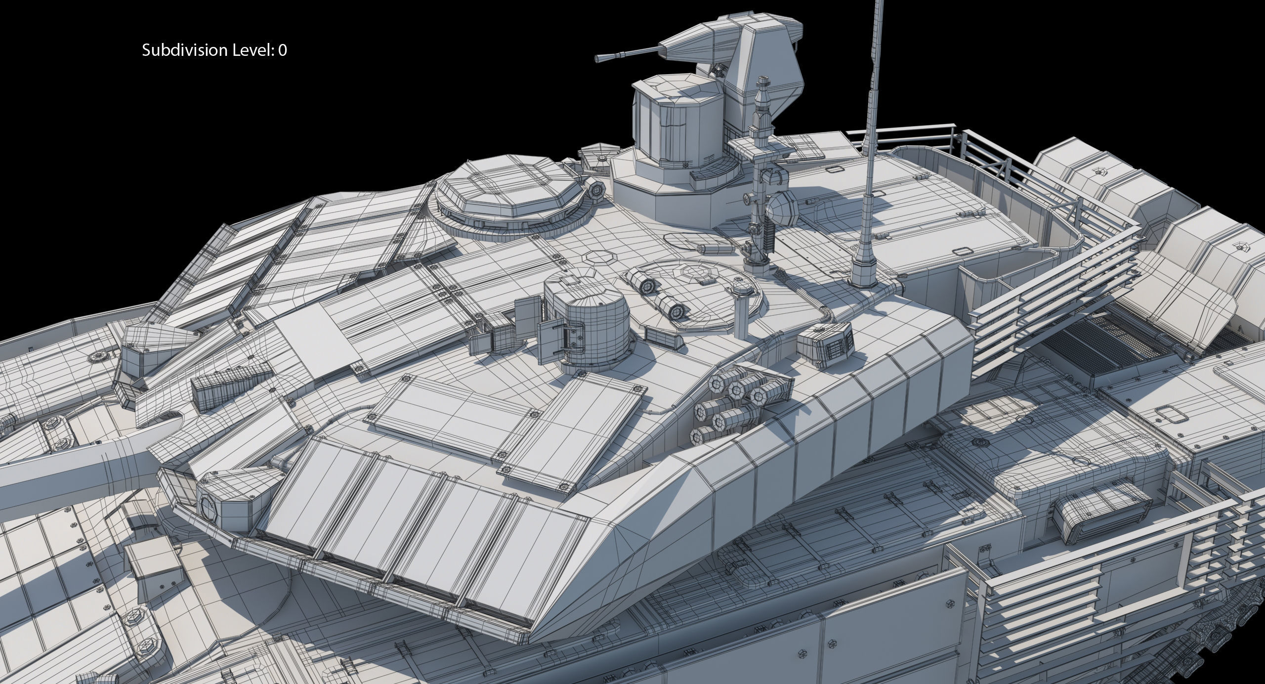 T-90 MS Winter Clean Low-poly 3D model_22