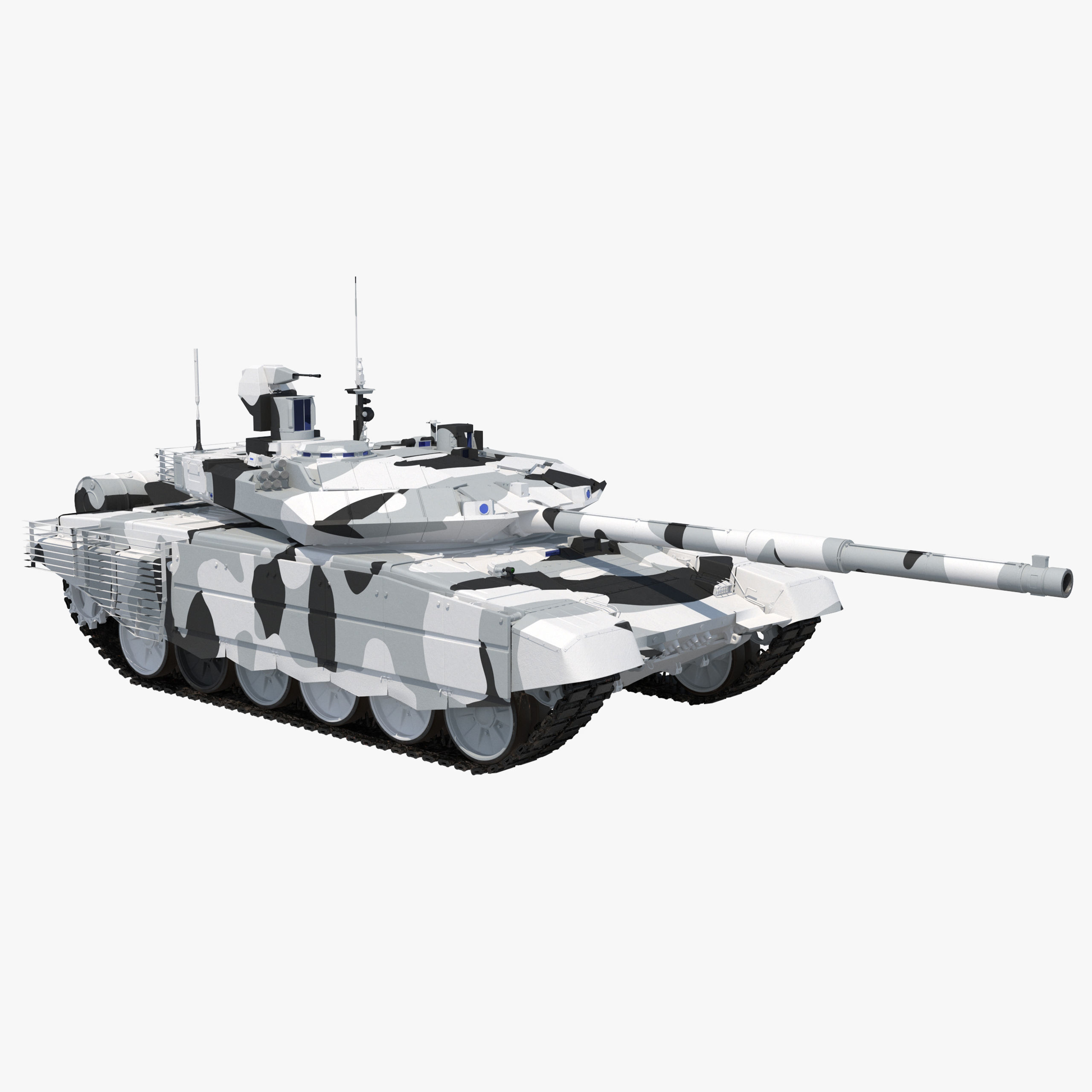 T-90 MS Winter Clean Low-poly 3D model_28