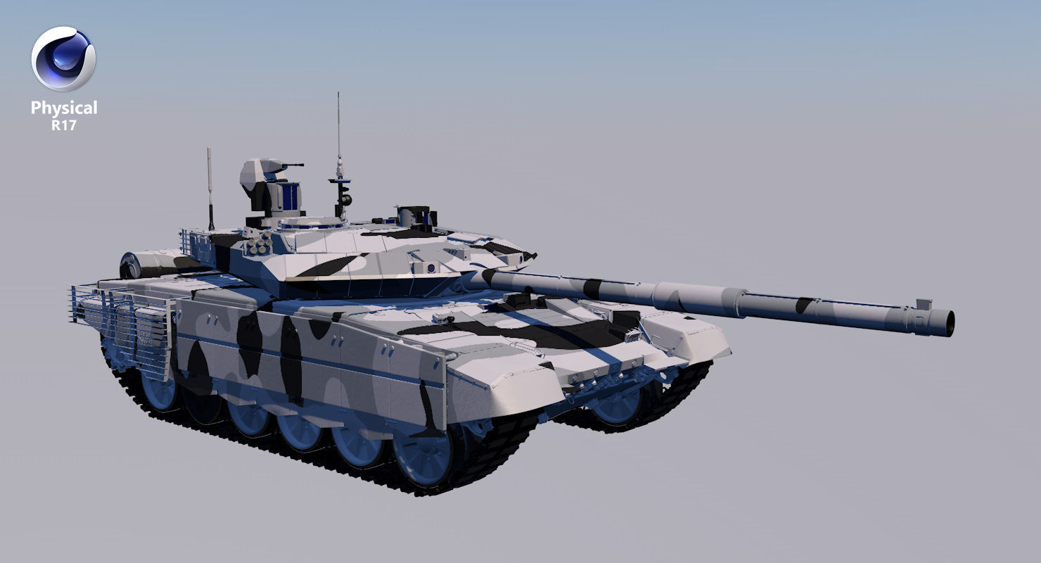 T-90 MS Winter Clean Low-poly 3D model_36