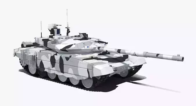 T-90 MS Winter Clean Low-poly 3D model