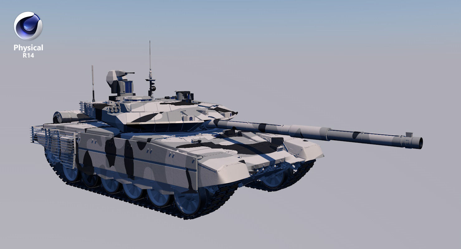 T-90 MS Winter Clean Low-poly 3D model_35
