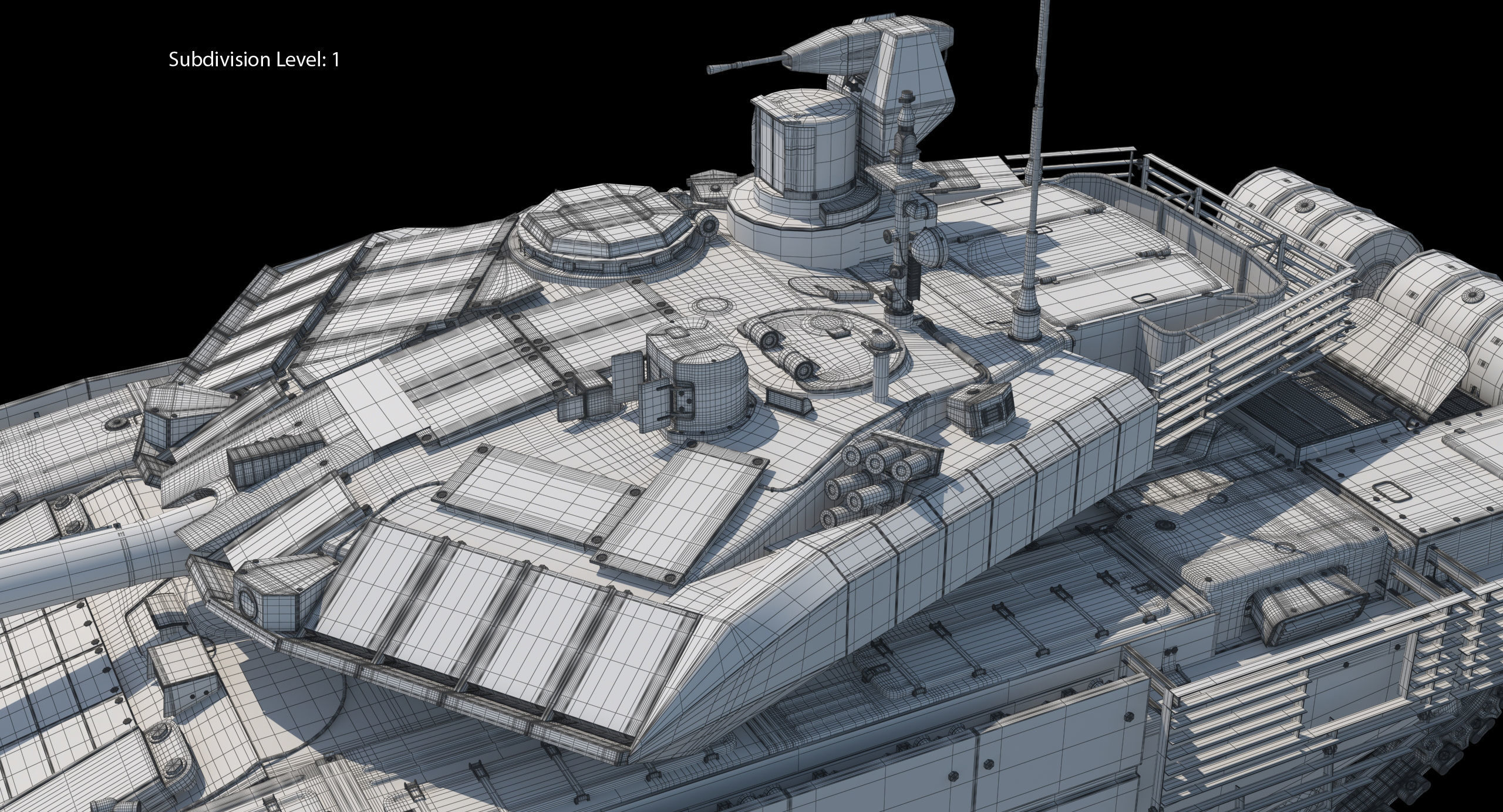 T-90 MS Winter Clean Low-poly 3D model_23