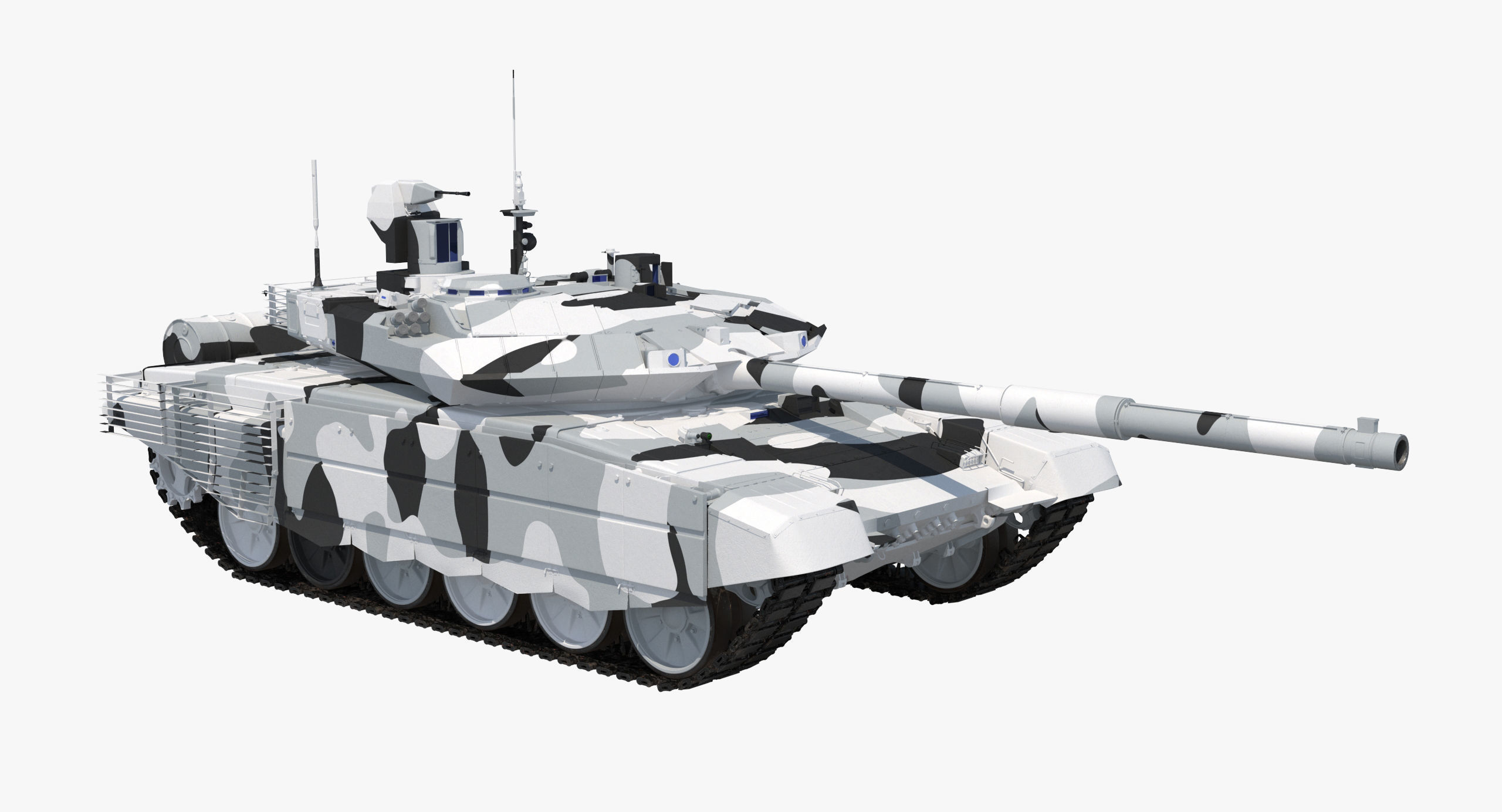 T-90 MS Winter Clean Low-poly 3D model_29