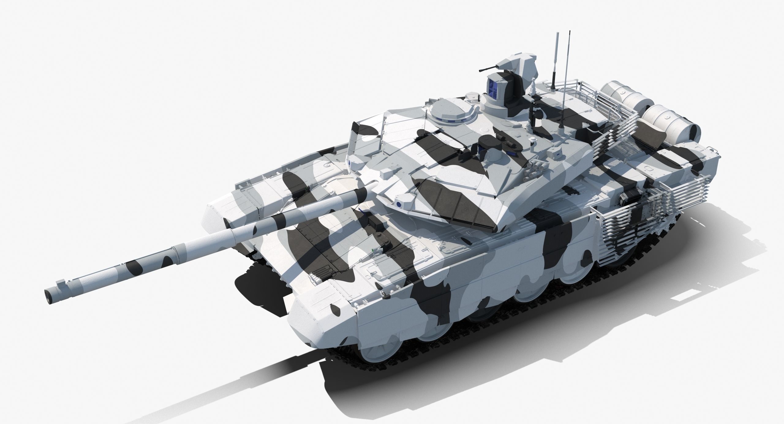 T-90 MS Winter Clean Low-poly 3D model_3