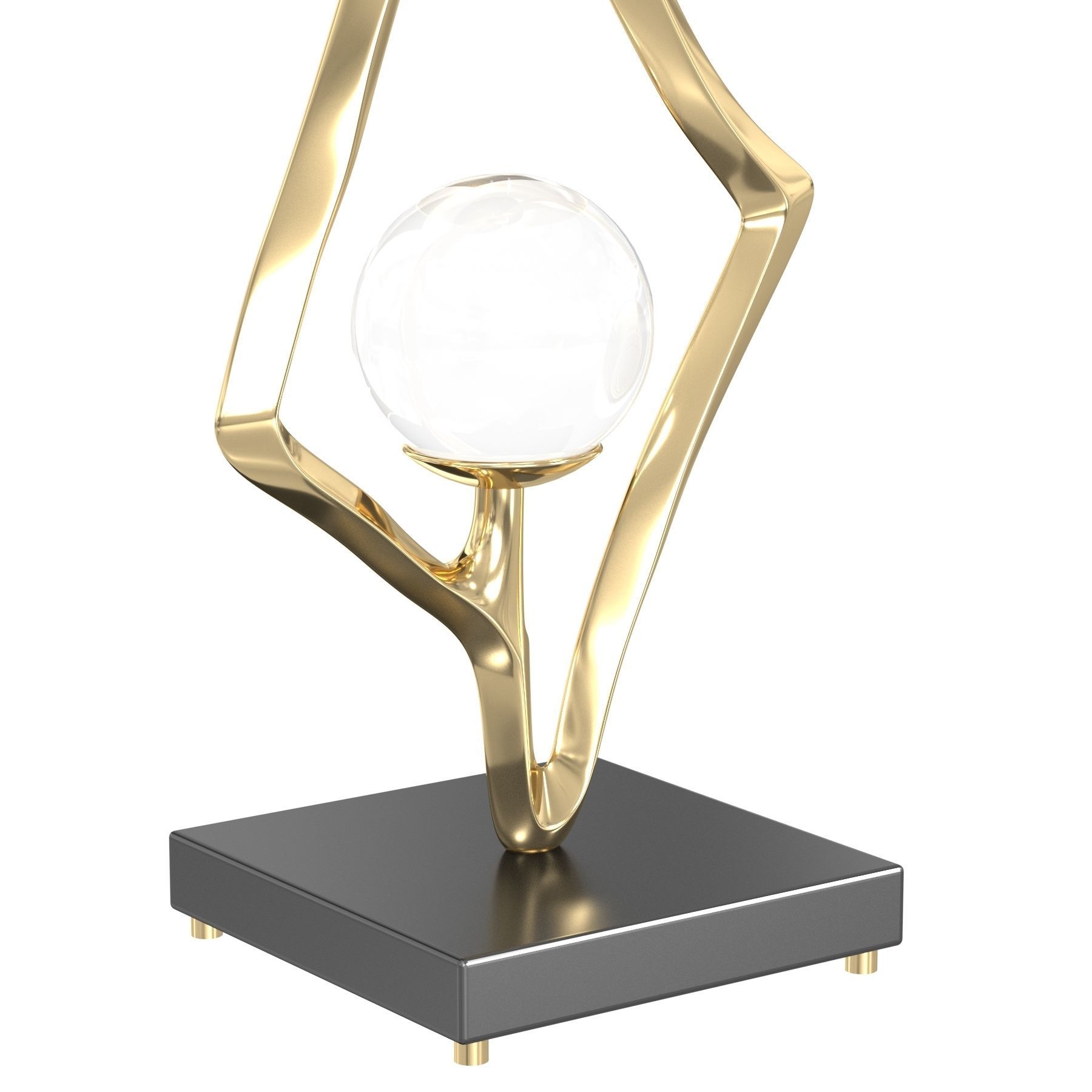 Abstract Lamp Crystal Sphere Brass By Global Views 3D model_3