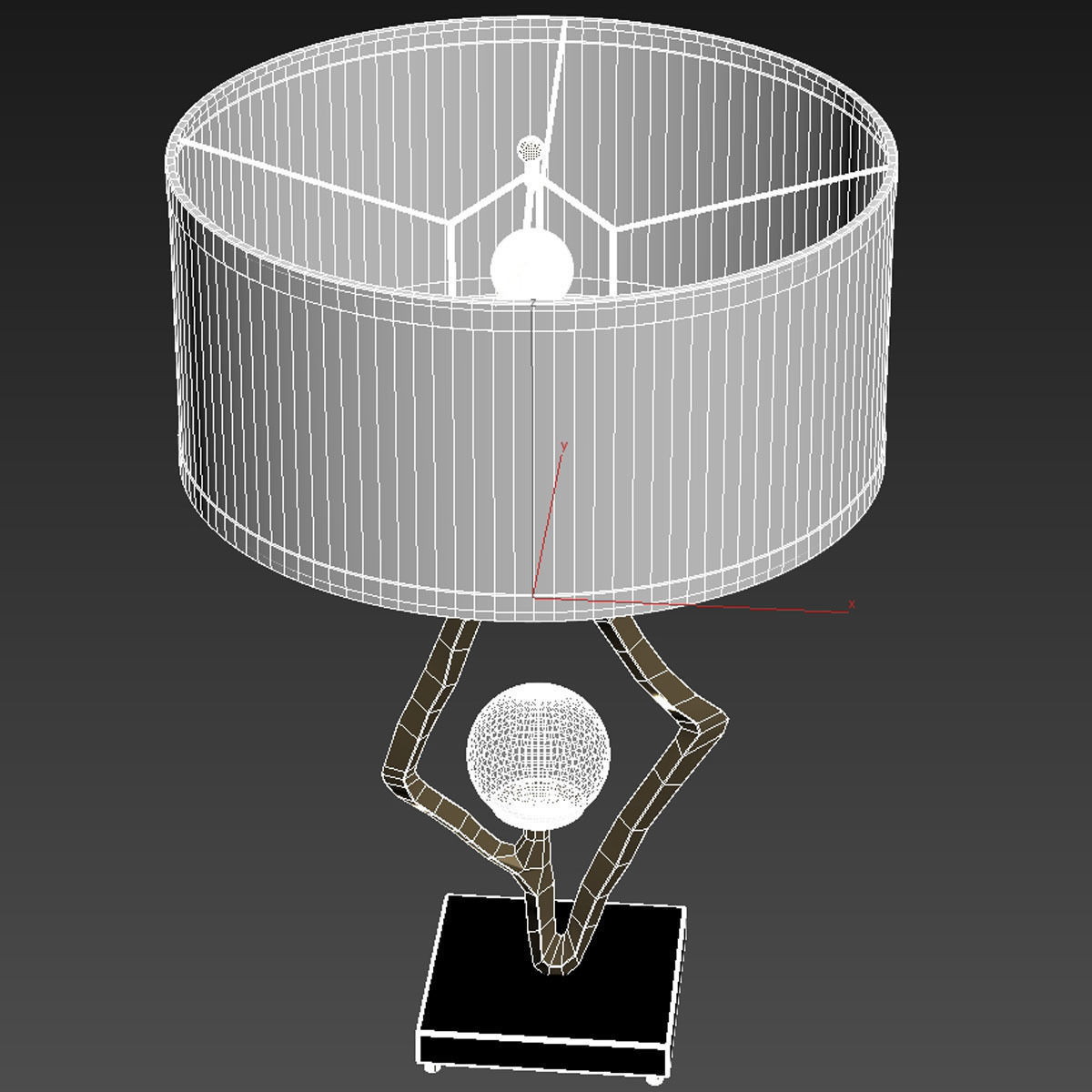 Abstract Lamp Crystal Sphere Brass By Global Views 3D model_5