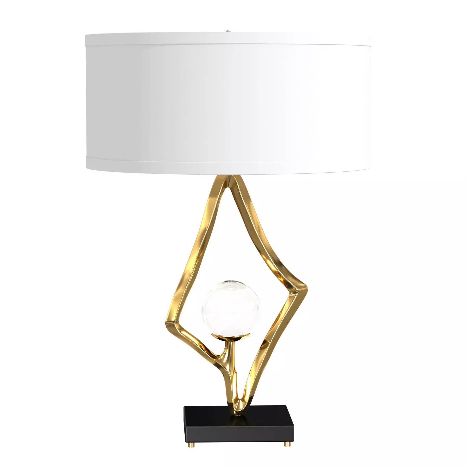 Abstract Lamp Crystal Sphere Brass By Global Views 3D model_0