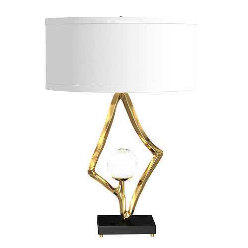 Abstract Lamp Crystal Sphere Brass By Global Views 3D model