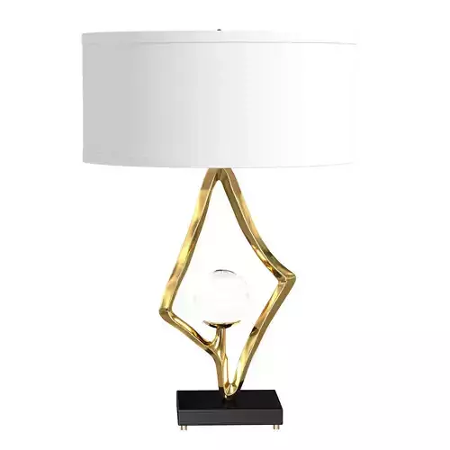Abstract Lamp Crystal Sphere Brass By Global Views