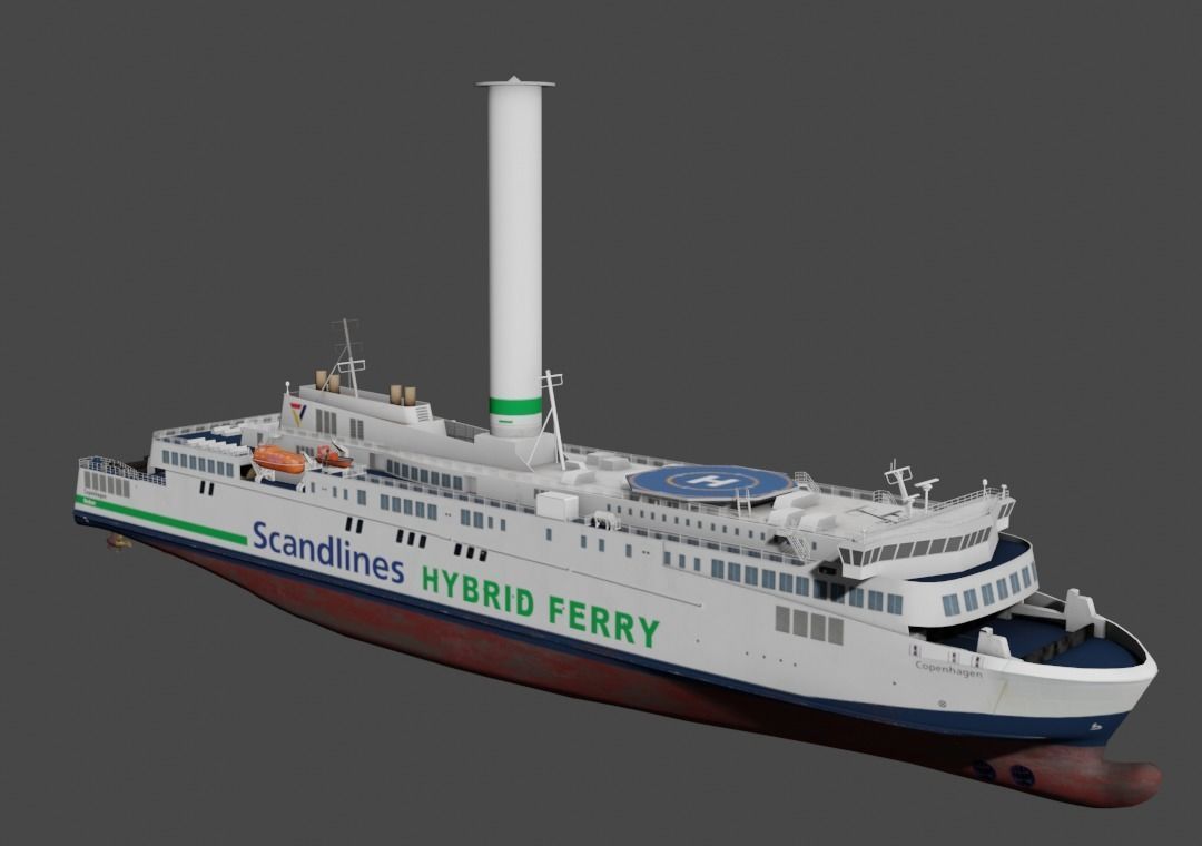 Scandlines hybrid ferry Low-poly 3D model_7
