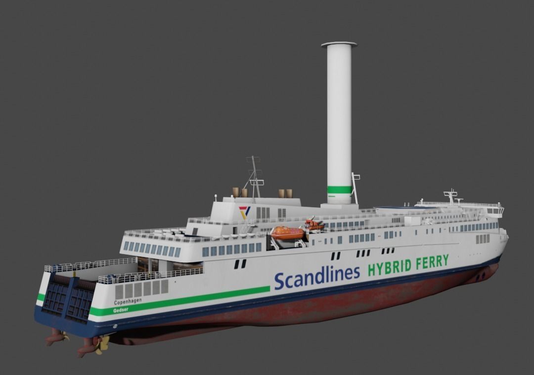 Scandlines hybrid ferry Low-poly 3D model_6