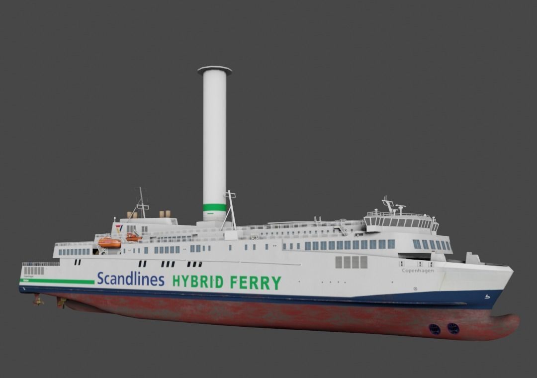 Scandlines hybrid ferry Low-poly 3D model_11