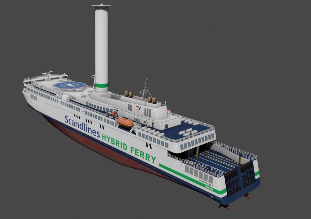 Scandlines hybrid ferry Low-poly 3D model_5