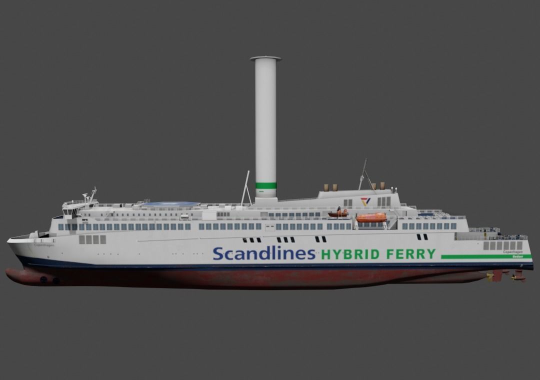 Scandlines hybrid ferry Low-poly 3D model_3