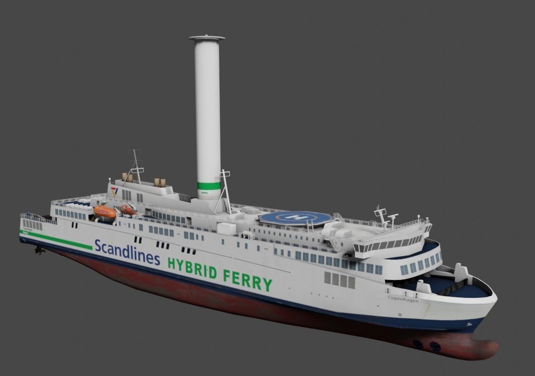 Scandlines hybrid ferry Low-poly 3D model_10