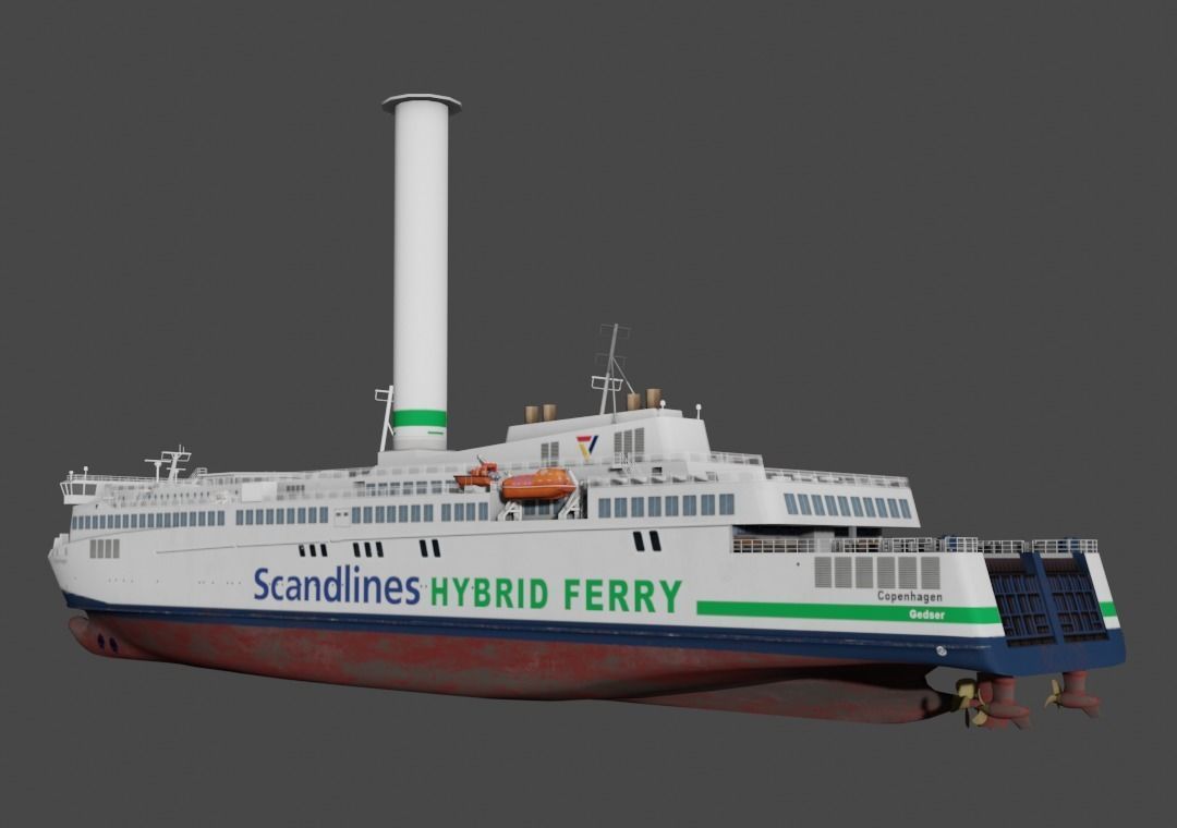 Scandlines hybrid ferry Low-poly 3D model_4
