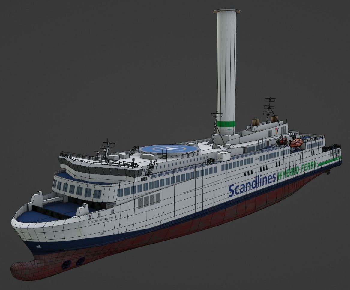 Scandlines hybrid ferry Low-poly 3D model_13
