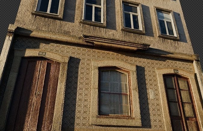Old building house Low-poly 3D model 5