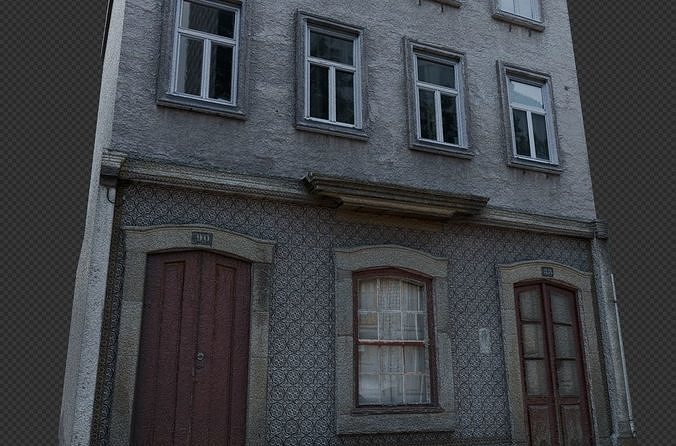 Old building house Low-poly 3D model 3