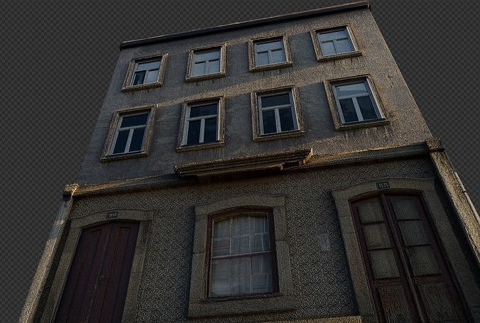 Old building house Low-poly 3D model 6