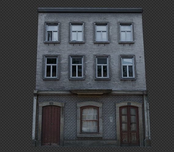 Old building house Low-poly 3D model 2