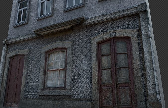 Old building house Low-poly 3D model 4